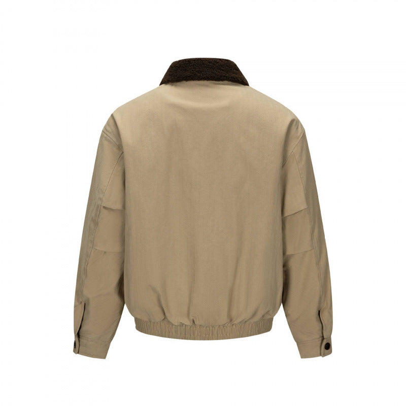 Herren Kurz geschnittene Blouson-Jacke im Field-Stil mit Teddykragen und Pattentaschen Nord Taschen
