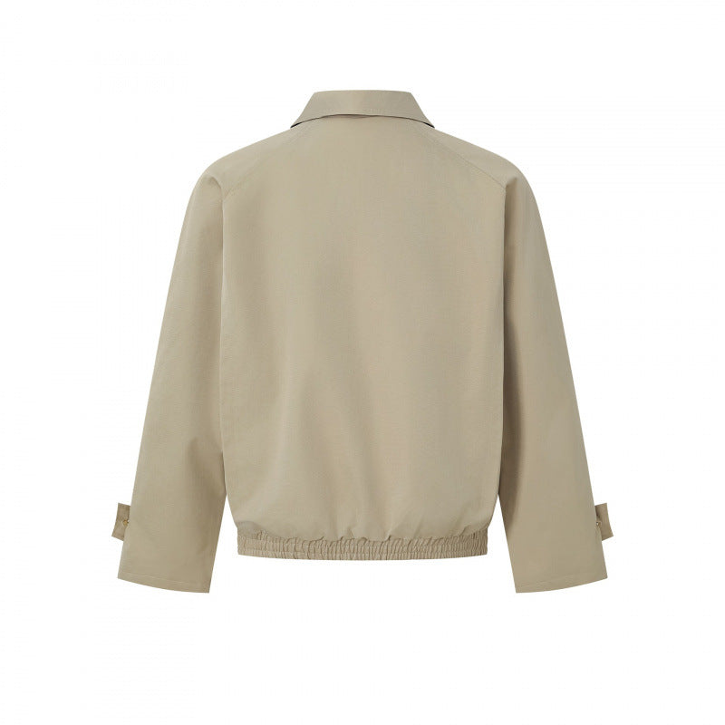 Herren Kurz geschnittene kastige Harrington-Jacke mit verdeckter Knopfleiste, elastischem Saum und verstellbaren Manschetten Nord Taschen