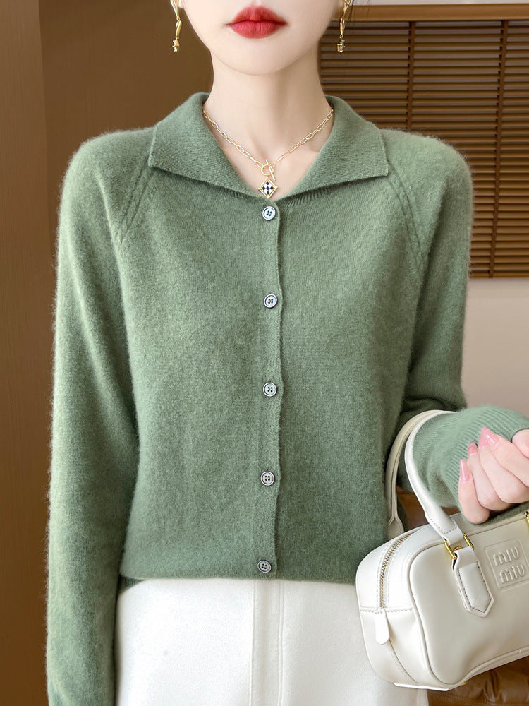 Damen Kuscheliger Reverskragen-Cardigan im Kaschmir-Look mit Mohair-Effekt Nord Taschen