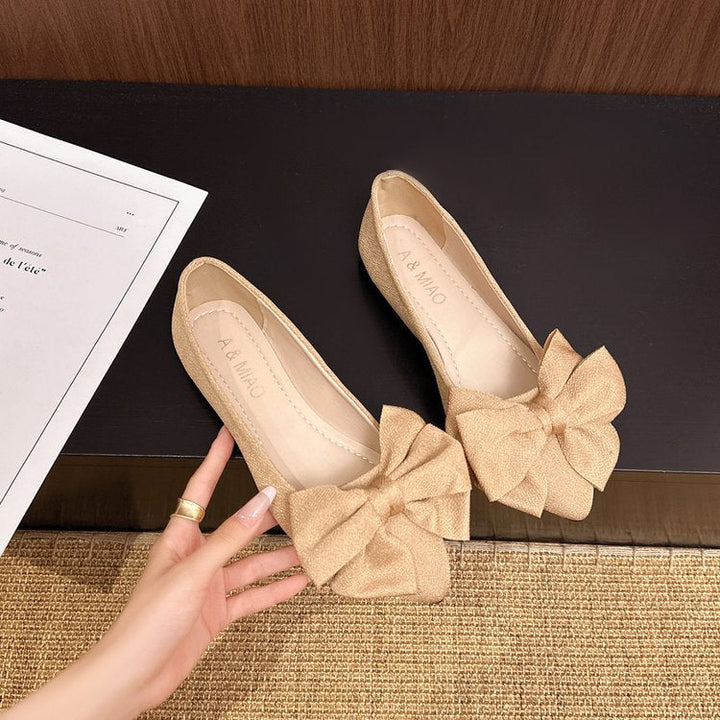 Damen Ballerinas mit dekorativer Schleifenapplikation