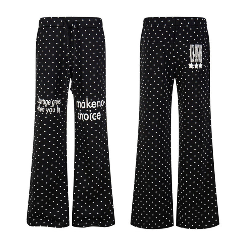 Damen Weite Lounge-Hose mit Kordelzug, ausgestelltem Bein und Statement-Print Nord Taschen