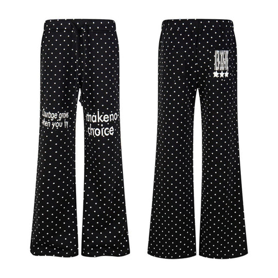 Damen Weite Lounge-Hose mit Kordelzug, ausgestelltem Bein und Statement-Print Nord Taschen