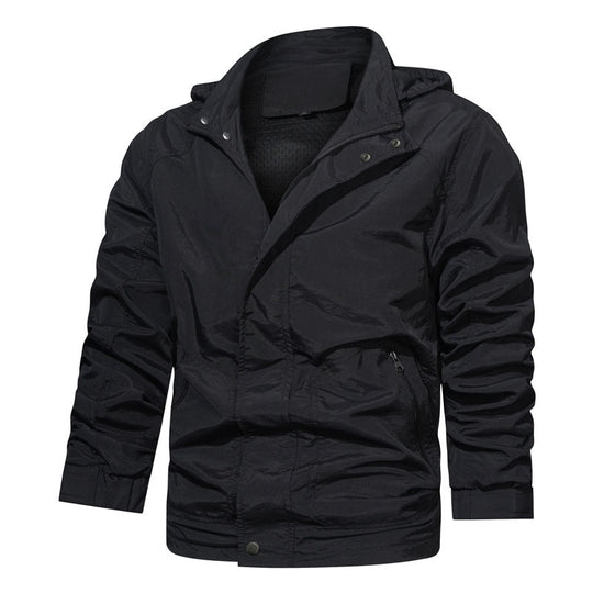 Herren Leichte Fieldjacke mit Kapuze, windabweisender Shell und Reißverschlusstaschen Nord Taschen