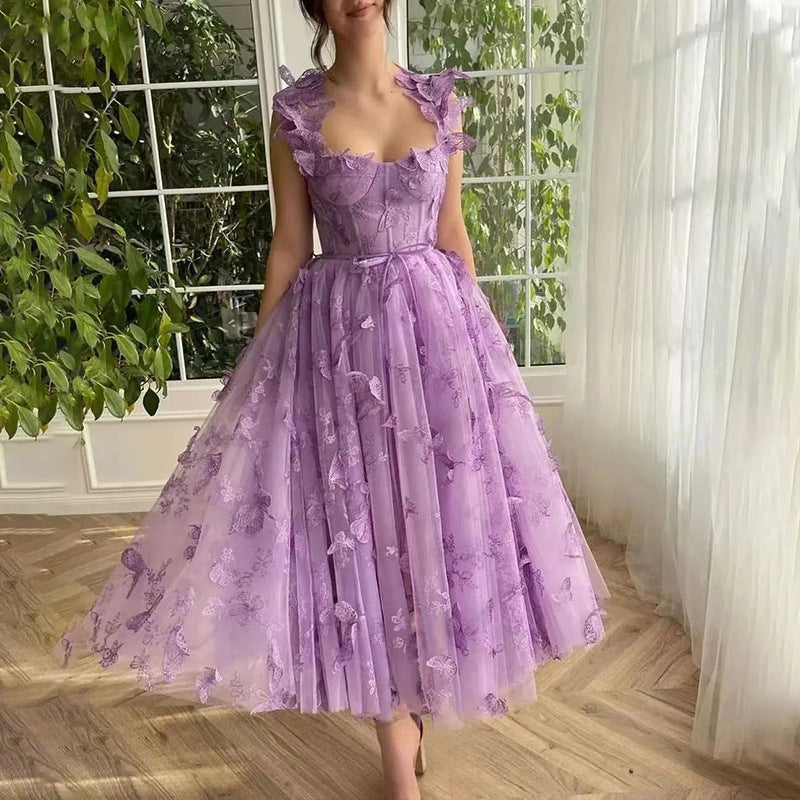 Chic Schlitz Braut Party Strand Kleid