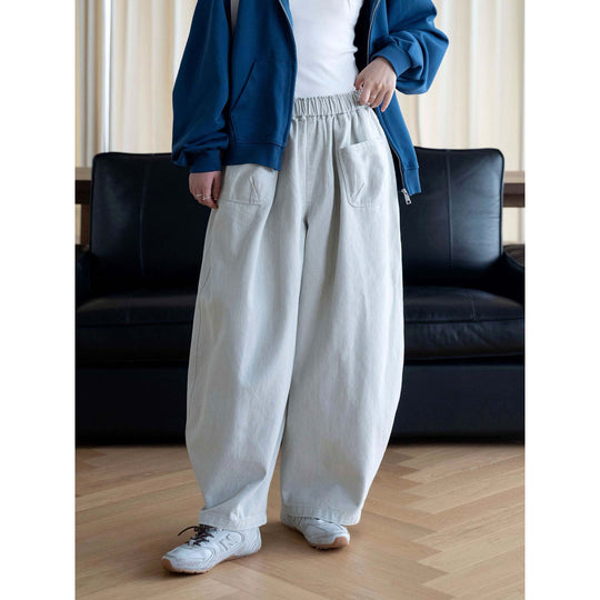 Damen Weite High‑Waist Culotte-Hose mit elastischem Bund und aufgesetzten Taschen Nord Taschen