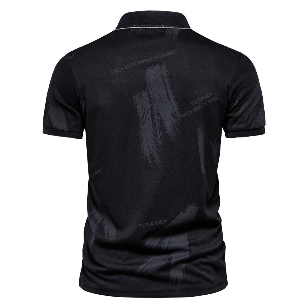 Herren Polo-Shirt mit modernem Grafikdesign und atmungsaktiver Baumwollmischung Nord Taschen