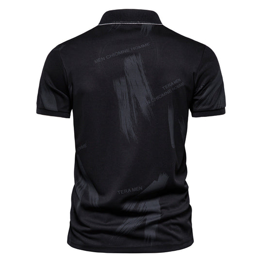 Herren Polo-Shirt mit modernem Grafikdesign und atmungsaktiver Baumwollmischung Nord Taschen