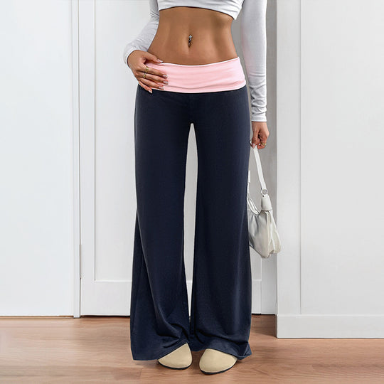Damen Weite Palazzo‑Yogahose mit umschlagbarem Komfortbund Nord Taschen