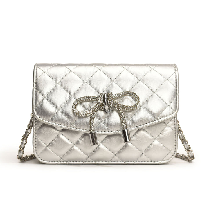 Damen Mini-Handtasche mit luxuriösem Steppmuster und funkelndem Kettenanhänger Nord Taschen