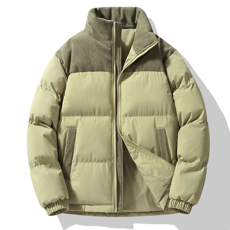 Damen Steppjacke mit Cord-Einsätzen, wattierter Thermofüllung und Stehkragen Nord Taschen