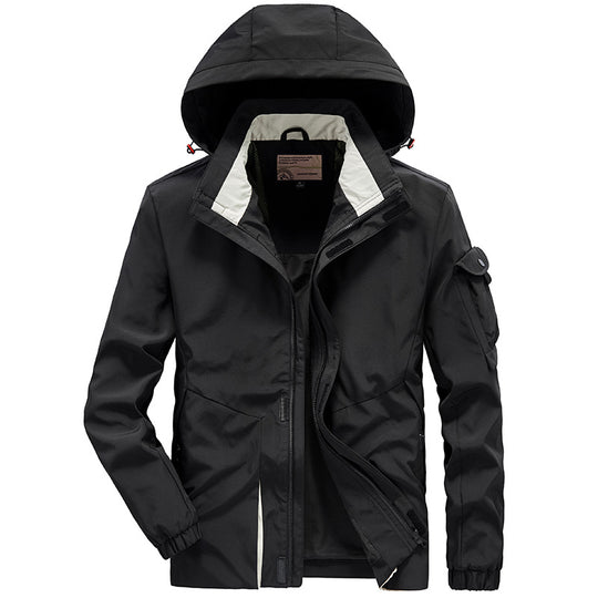 Herren Leichte Multifunktions-Outdoor-Windjacke mit Kapuze und Ärmel‑Tasche Nord Taschen
