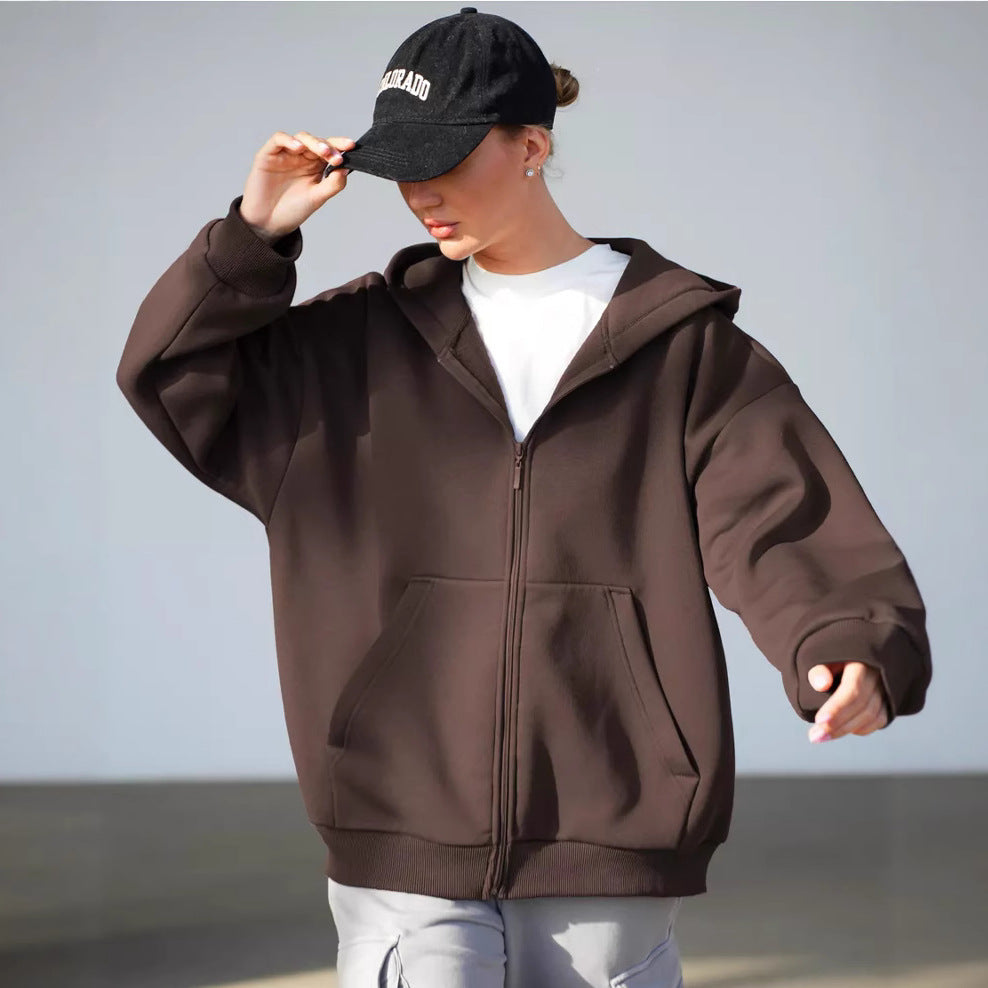 Damen Zip-Hoodie mit lässigem Schnitt und großen Taschen Nord Taschen
