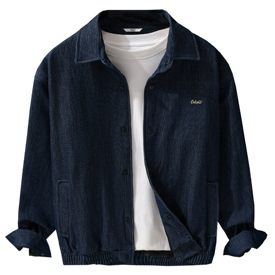 Herren Jeansjacke mit Druckknöpfen und elastischem Saum Nord Taschen