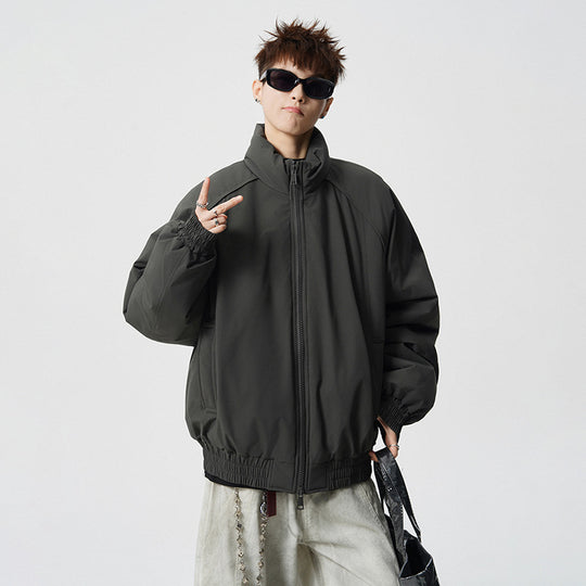 Herren Oversized Windjacke mit Stehkragen und elastischen Bündchen Nord Taschen