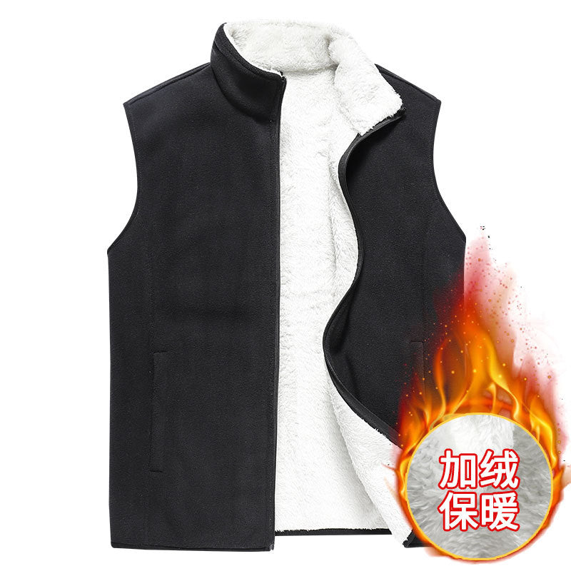Herren Ärmellose Microfleece‑Weste mit Stehkragen und verdecktem Zweiwege-Reißverschluss Nord Taschen