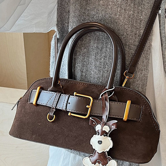 Damen elegante Satchel-Tasche mit kontrastierenden Riemen Nord Taschen