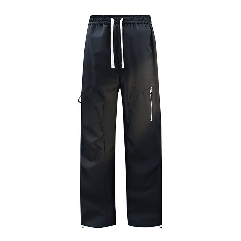 Unisex Wasserabweisende technische Cargo-Hose mit weitem Bein, Reißverschlusstaschen und Kordelzug Nord Taschen
