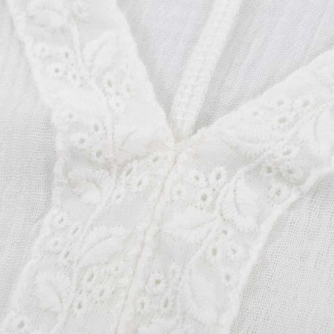 Damen Besticktes Kaftan-Top mit V-Ausschnitt und weiten Fledermausärmeln Nord Taschen