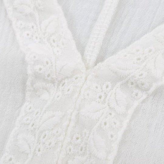 Damen Besticktes Kaftan-Top mit V-Ausschnitt und weiten Fledermausärmeln Nord Taschen
