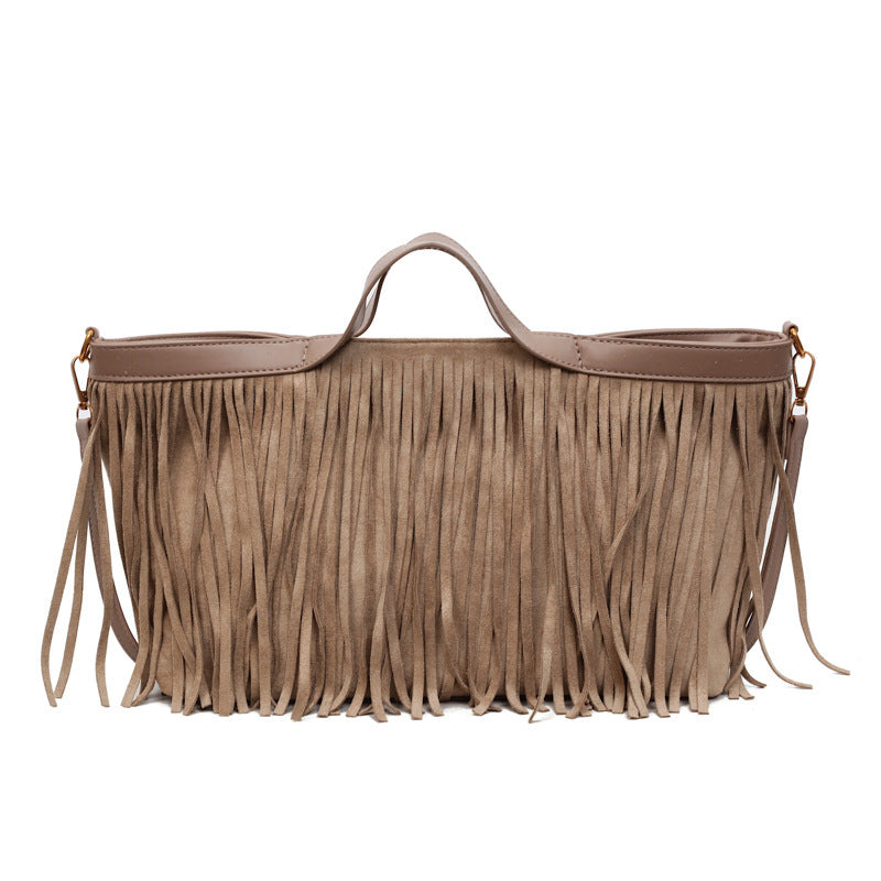 Damen Hobo-Tasche mit fransigem Design und komfortablem Schulterriemen Nord Taschen