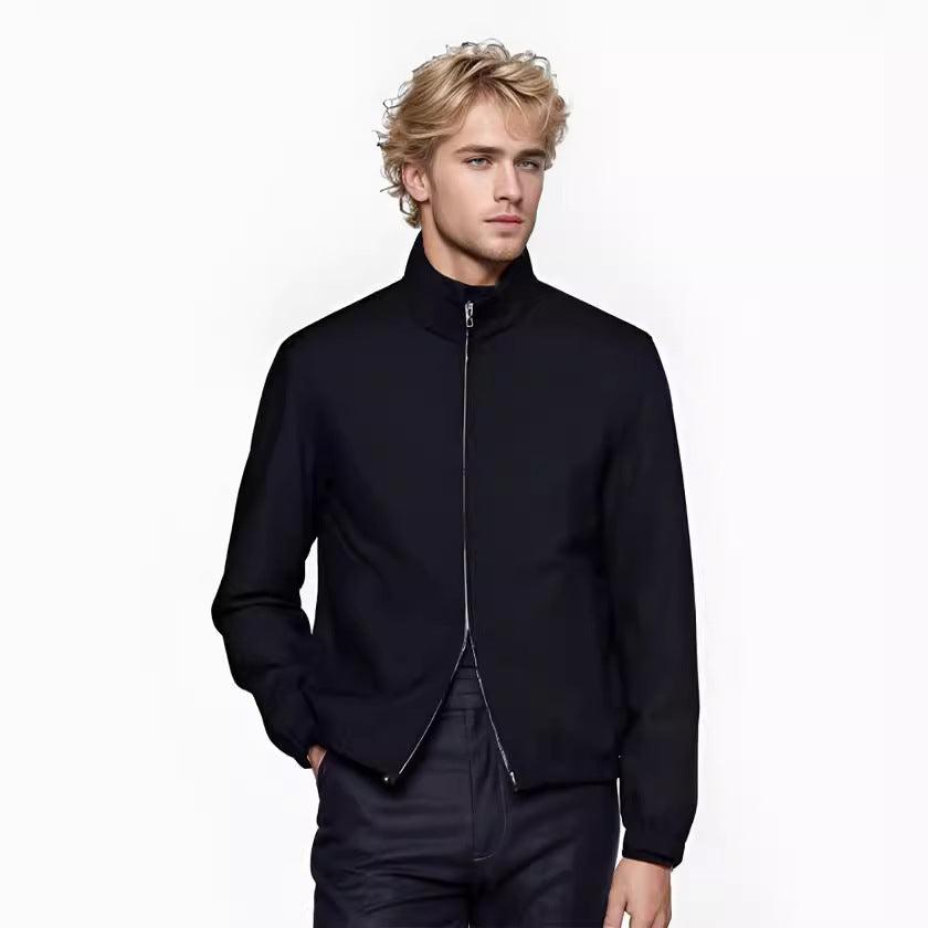 Herren Leichter Windbreaker mit Stehkragen und Zwei-Wege-Reißverschluss Nord Taschen