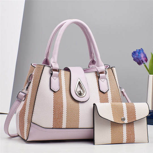 Damen hochwertige Handtasche mit luxuriösem Streifenmuster Nord Taschen