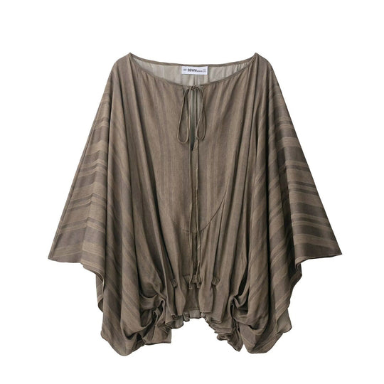 Damen Kaftan-Poncho mit Tunnelzug und V-Ausschnitt Nord Taschen