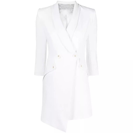 Damen Tailliertes Blazerkleid mit asymmetrischem Saum und 3/4-Ärmeln Nord Taschen