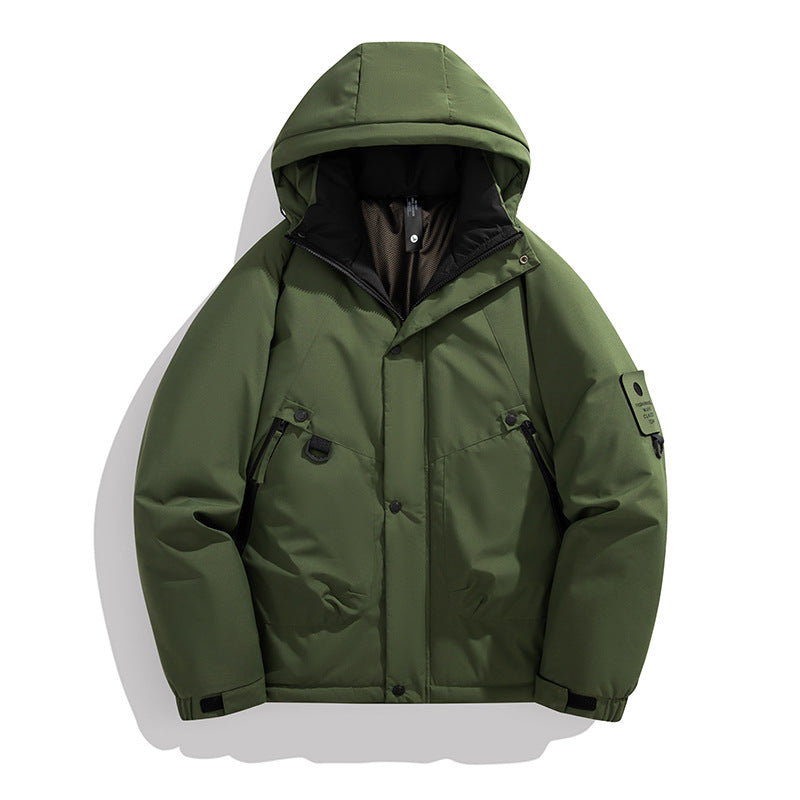 Herren Wattierte Outdoorjacke mit Kapuze, Multifunktionstaschen und winddichter Außenlage Nord Taschen