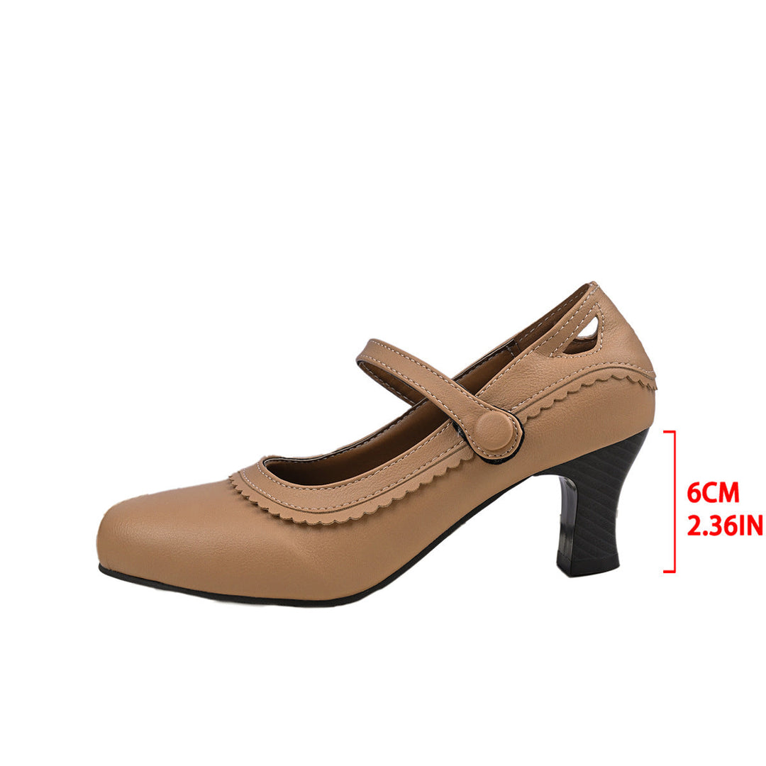 Damen elegante Mary Jane Pumps mit schicker Schnalle und komfortablem Absatz