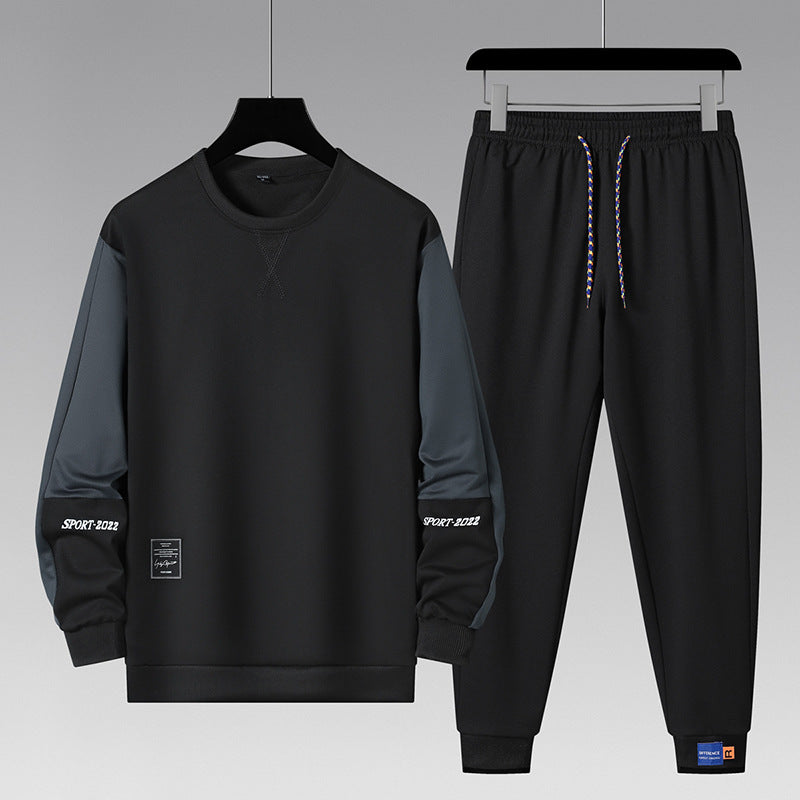 Herren sportliches Jogginganzug-Set mit kontrastärmeln, elastischem Bund und atmungsaktivem Sweatshirt Nord Taschen