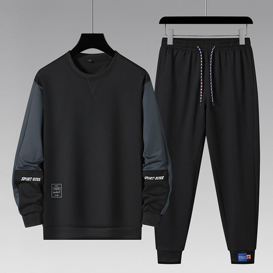 Herren sportliches Jogginganzug-Set mit kontrastärmeln, elastischem Bund und atmungsaktivem Sweatshirt Nord Taschen