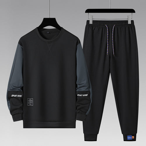 Herren sportliches Jogginganzug-Set mit kontrastärmeln, elastischem Bund und atmungsaktivem Sweatshirt Nord Taschen