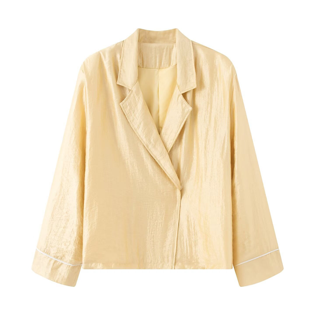 Damen Zweiteiliges Lounge-Set mit Reversjacke und elastischer Bundhose Nord Taschen