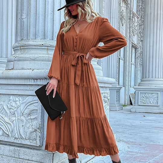 Damen Lange Bluse mit Taillengürtel Nord Taschen