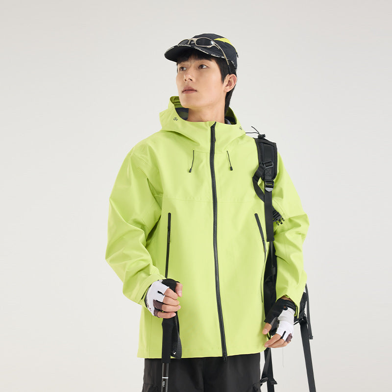 Herren Wasserdichte Softshell-Outdoorjacke mit verstellbarer Kapuze und atmungsaktiver Membran Nord Taschen