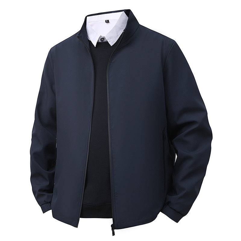 Herren Minimalistische Softshell-Bomberjacke mit Stehkragen, elastischen Bündchen & durchgehendem Reißverschluss Nord Taschen
