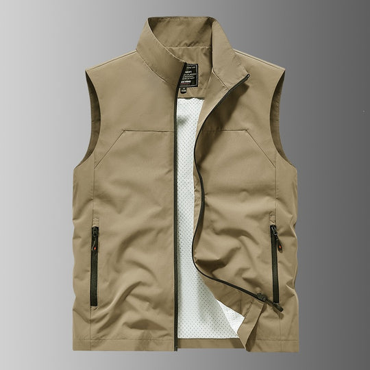 Herren Atmungsaktive Utility‑Weste mit Mesh‑Futter, wind- & wasserabweisender Außenlage & Reißverschlusstaschen Nord Taschen