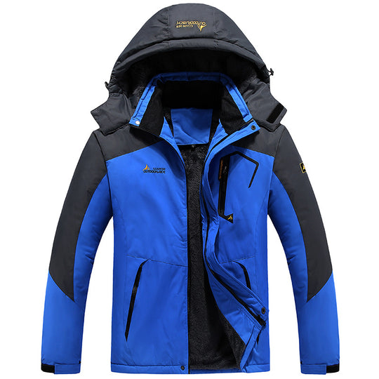 Herren Wasserdichte gefütterte Outdoor-Skijacke mit abnehmbarer Kapuze und Thermofutter Nord Taschen