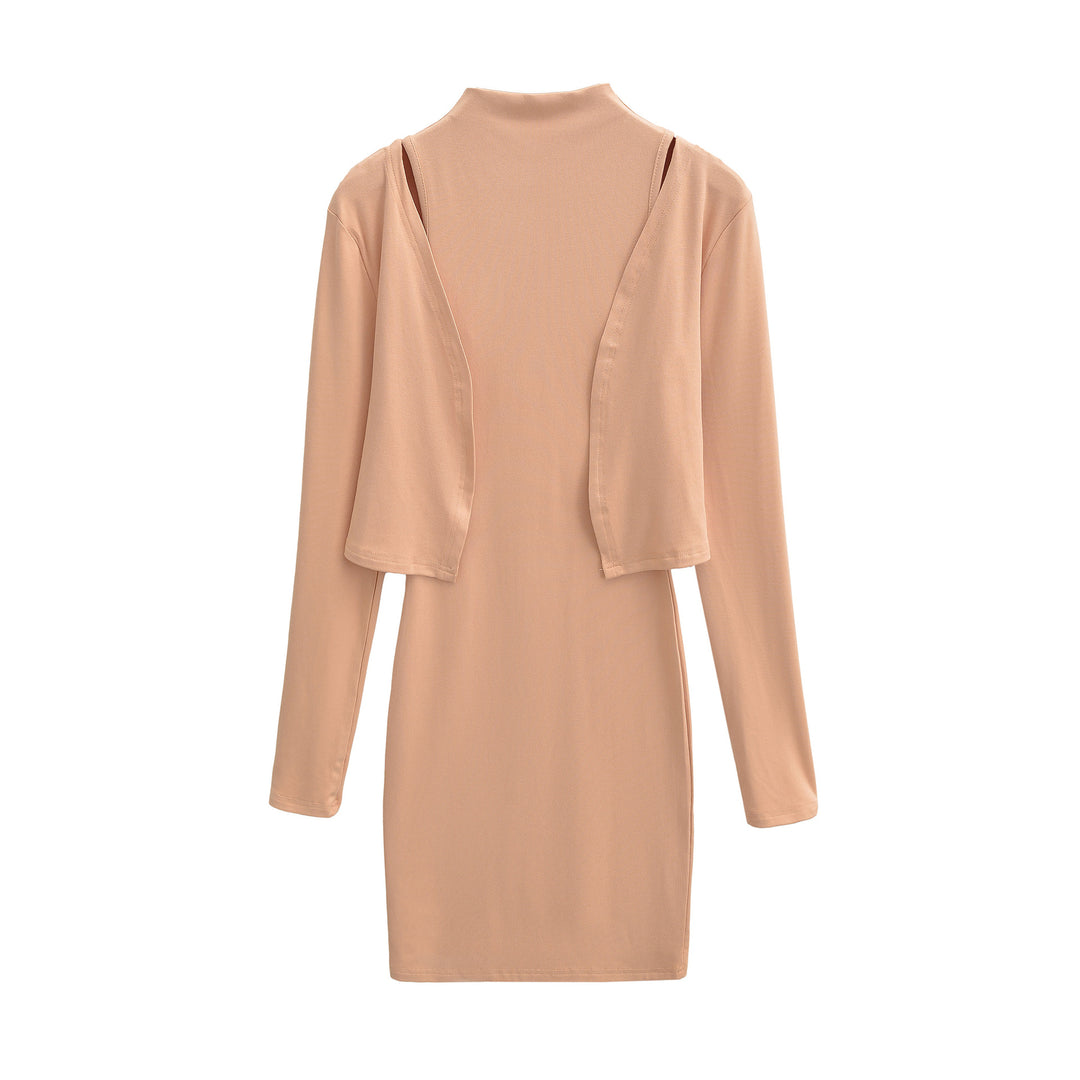 Damen Figurnahes Midikleid mit integriertem Bolero und Stehkragen Nord Taschen