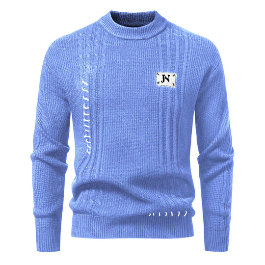 Herren Strukturiertes Rippstrick-Pullover mit Ziernähten und Logo‑Patch Nord Taschen