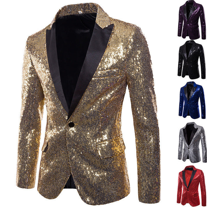 Herren Pailletten Formal Blazer Nord Taschen