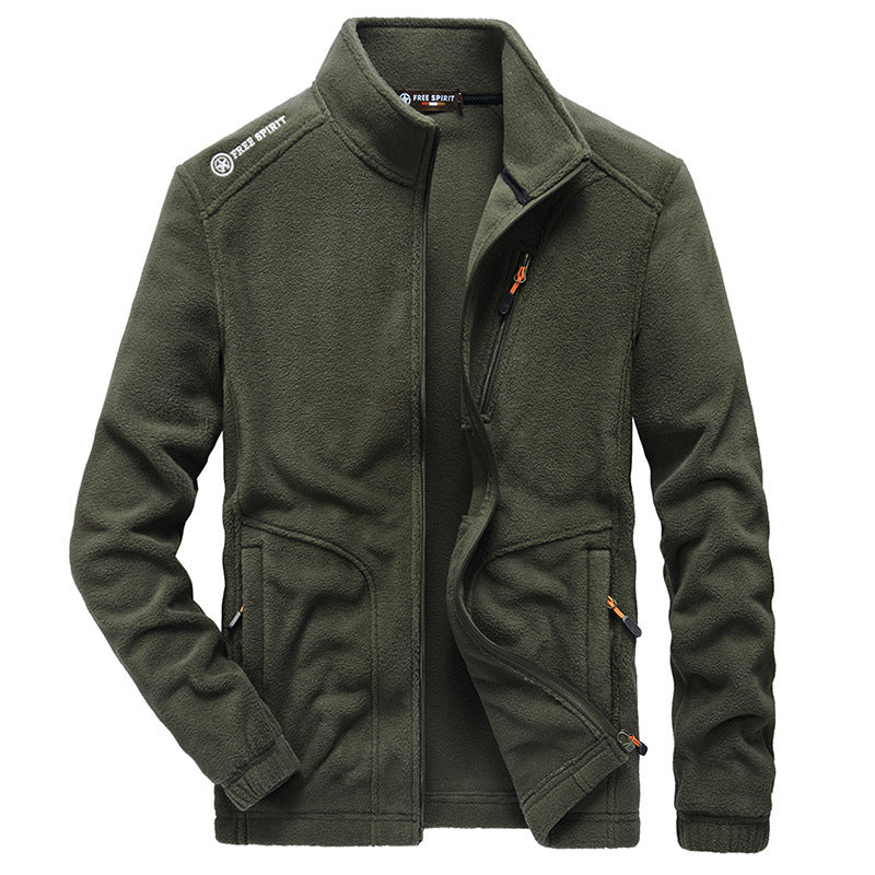Herren Microfleece-Outdoorjacke mit Stehkragen, durchgehendem Reißverschluss und Ziptaschen Nord Taschen