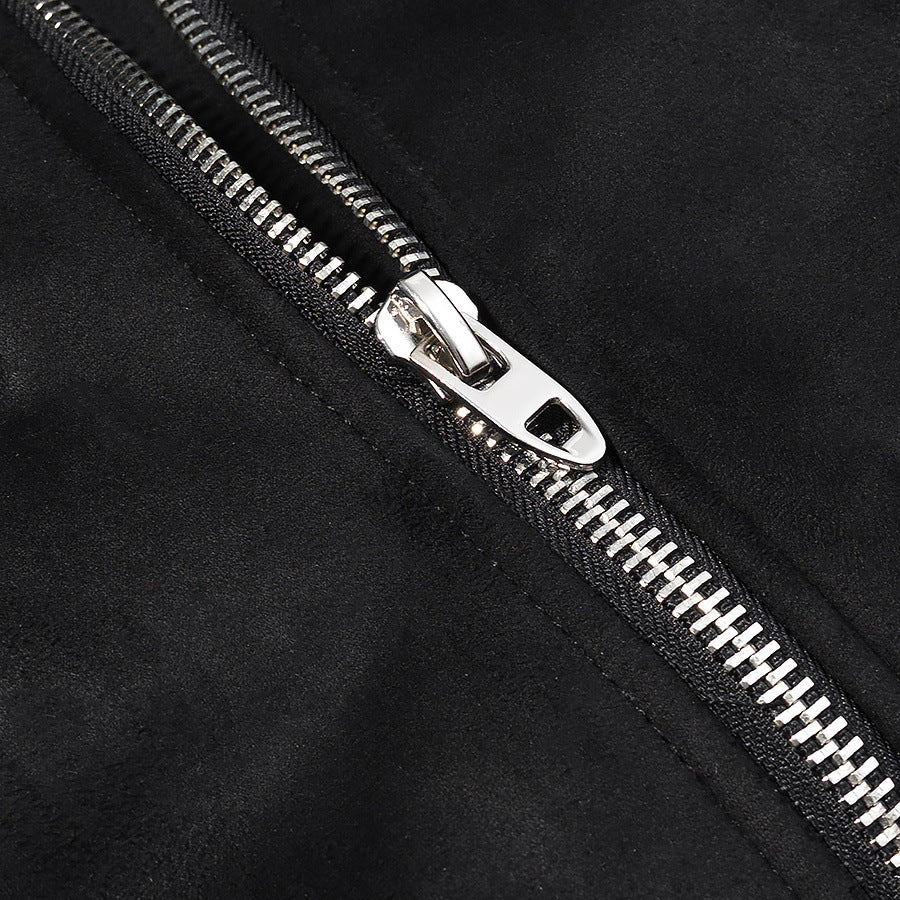 Damen Kurze Bikerjacke im Aviator-Look mit Kunstfellkragen und asymmetrischem Reißverschluss Nord Taschen
