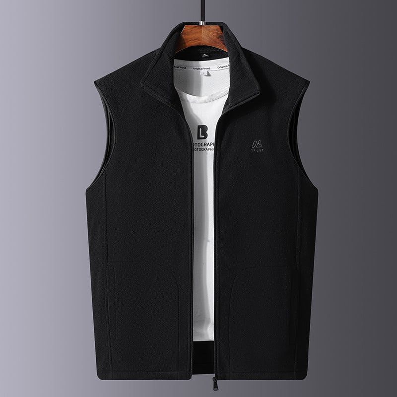 Herren Leichte Microfleece-Outdoorweste mit hochschließendem Stehkragen und verdecktem Reißverschluss Nord Taschen