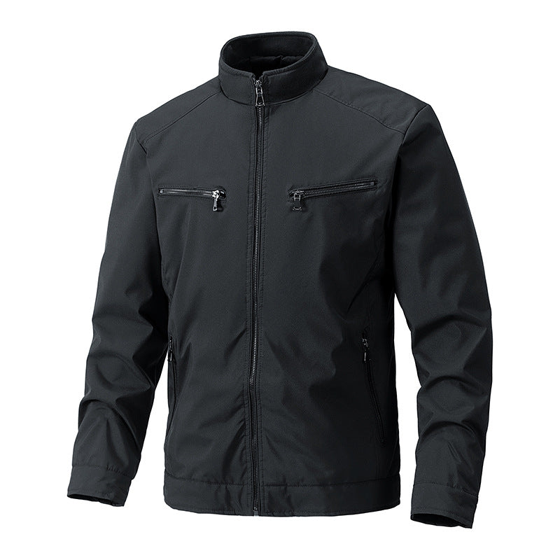 Herren Softshell-Outdoorjacke mit Stehkragen wasserabweisend und vier Reißverschlusstaschen Nord Taschen