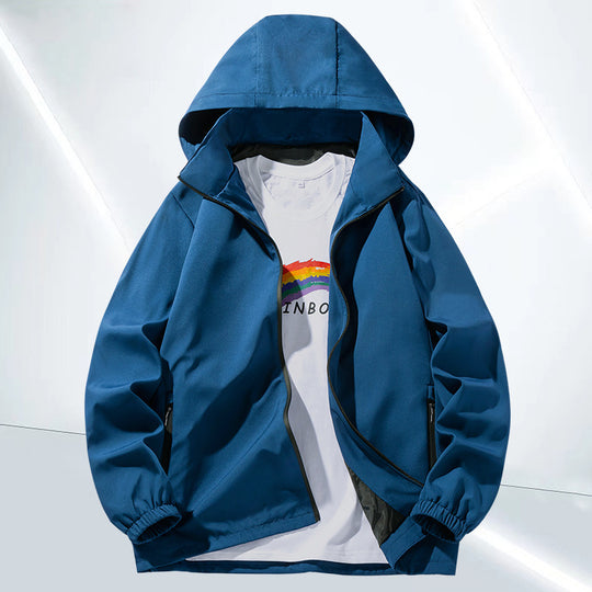 Herren Minimalistischer Softshell-Kapuzenanorak mit wasserabweisender Oberfläche & Reißverschlusstaschen Nord Taschen