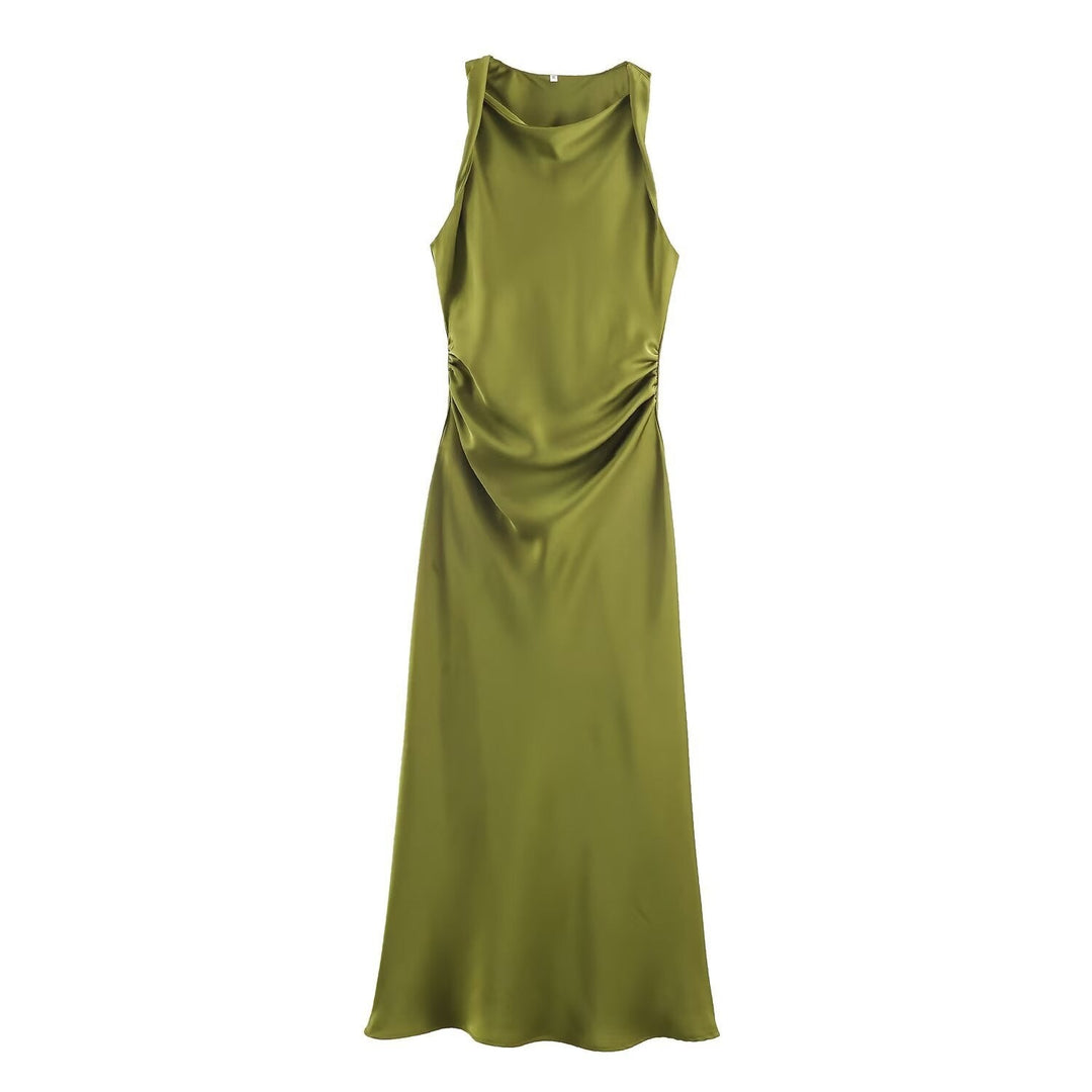 Damen elegantes Sommerkleid mit fließendem Schnitt und charmanten Rüschendetails