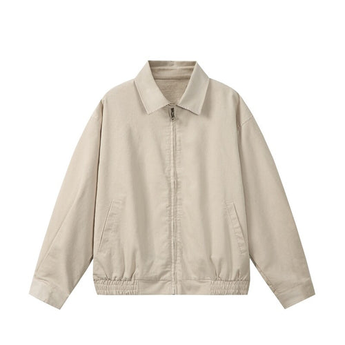 Herren Kastig geschnittene Cord-Blousonjacke mit verdecktem Reißverschluss und elastischem Saum Nord Taschen