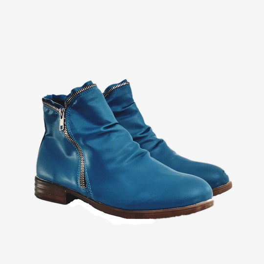 Damen Slouch‑Ankleboots mit dekorativem Reißverschluss und niedrigem Blockabsatz Nord Taschen